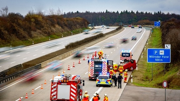 Verkehrsunfall Autobahn A4 Fahrtrichtung Dresden 