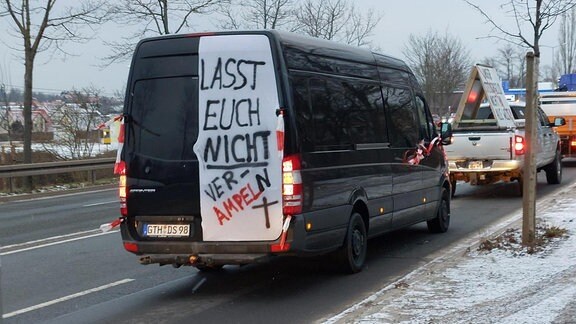 In Erfurt unterstützten Handwerker den Protest der Bauern.