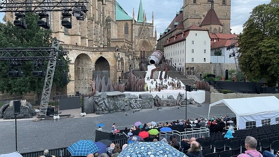 Probe zum Stück Anatevka bei den Domstufenfestspielen in Erfurt