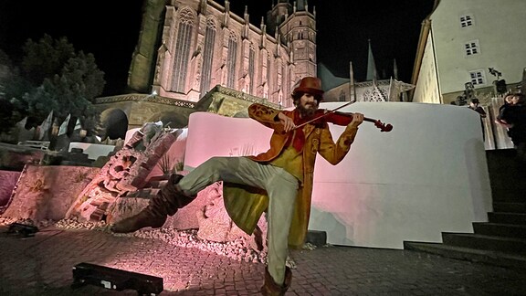 Probe zum Stück Anatevka bei den Domstufenfestspielen in Erfurt