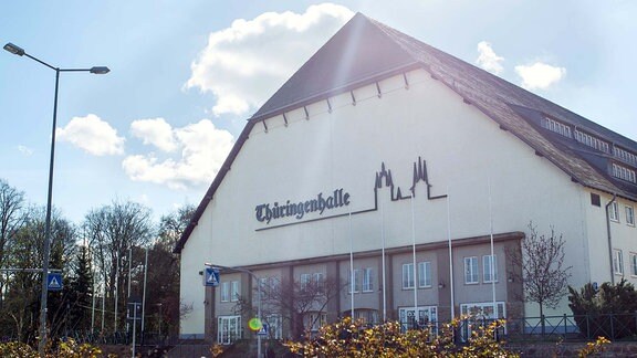 Die Thüringenhalle in Erfurt.