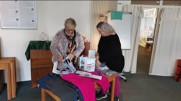 Frauen mit Lipödem , Stand mit Info-Material