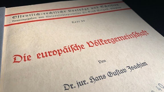 Dissertation des Juristen Hans Gustav Joachim aus NS-Zeit