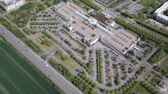 Luftbild - Einkaufszentrum Thüringen-Park zwischen Moskauer Platz und Hannoversche Strasse