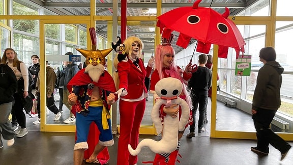 Kostümierte Besucher der Comic- und Spiele-Messe Erfurt