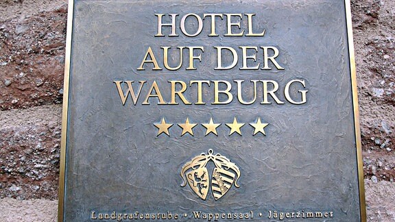 Schild mit der Aufschrift "Hotel auf der Wartburg"