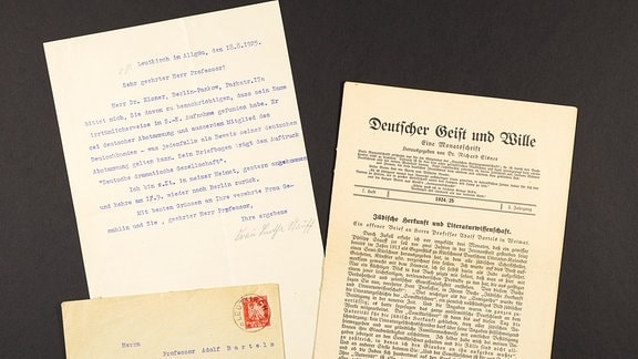 Offener Brief von Adolf Bartels zum Thema "Jüdische Herkunft und Literaturwissenschaft", 1924/25