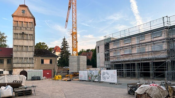 Die Baustelle der alten Feuerwehr in Weimar.