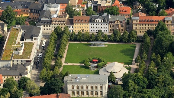Luftaufnahme von Beethovenplatz in Weimar
