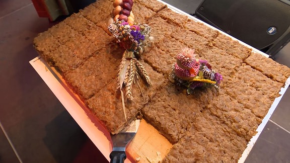 Zwiebelkuchen auf der Bühne in Weimar