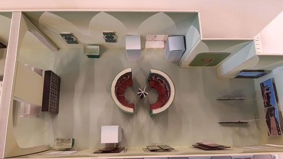 Ein Pappmodell eines Zukünftigen Raumes des Eichsfeldmuseums