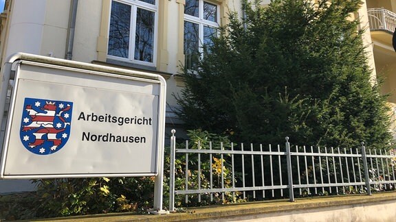 Das Schild des Arbeitsgerichts Nordhausen