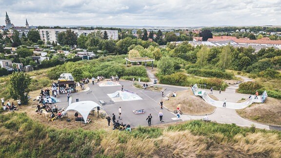 Ein großer Skatepark