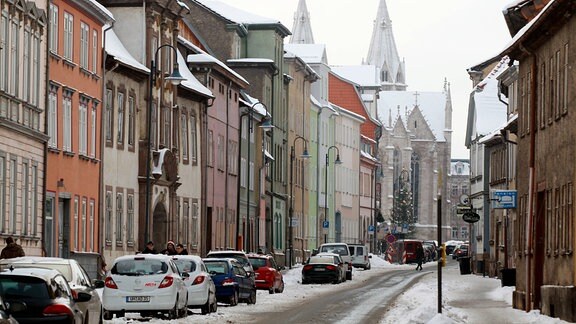 Innenstadt von Mühlhausen im Winter 2010