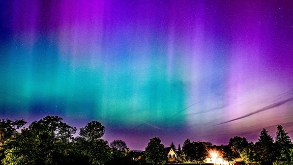 Nordlicht Polarlicht über Weimar-Niedergrunstedt