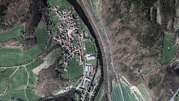 Luftbildaufnahme von Reschwitz