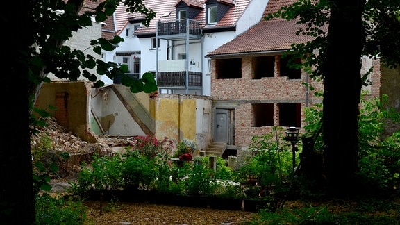 Der Hinterhof eines Hauses in Altenburg.