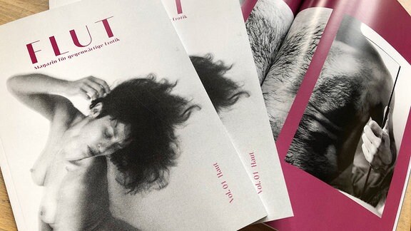 Cover und Innenseite des alternativen Erotikmagazins "Flut" aus Jena