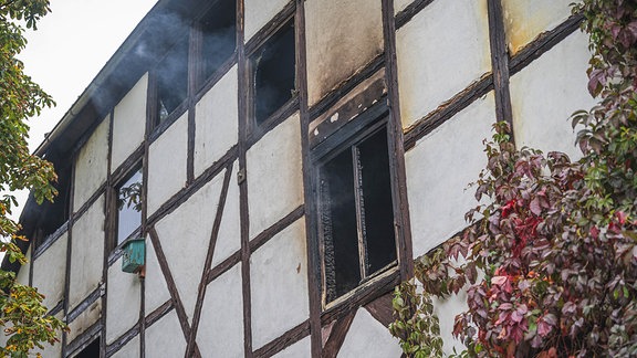 Ein Haus auf dem als Veranstaltungsort bekannten Rittergut Endschütz im Kreis Greiz hat gebrannt