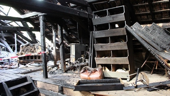 Brandschäden im Museum im Rittergut.