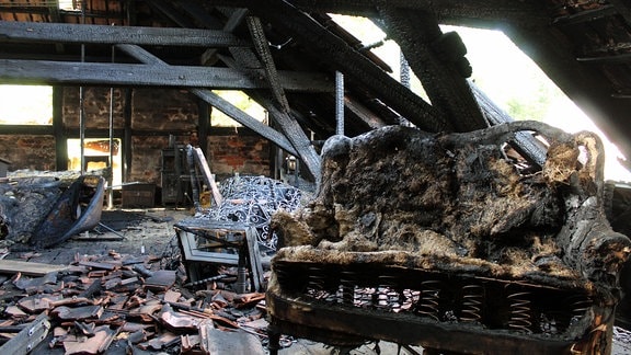 Brandschäden im Museum im Rittergut.