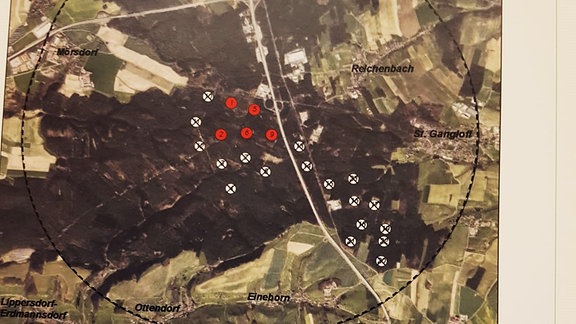 Bebauungsplan des Windparks in St. Gangloff im Saale-Holzland-Kreis