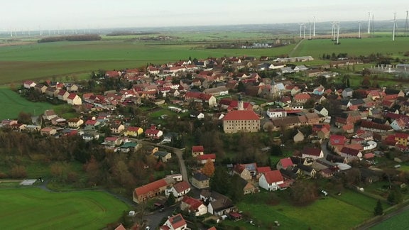 Luftansicht von Frauenpriessnitz in Ostthüringen