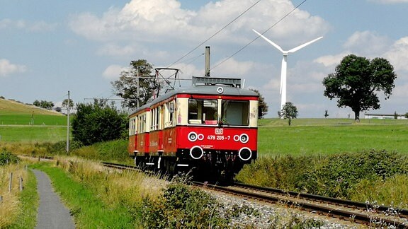 Die Obweißbacher Bergbahn auf der Strecke von Lichtenhain nach Cursdorf