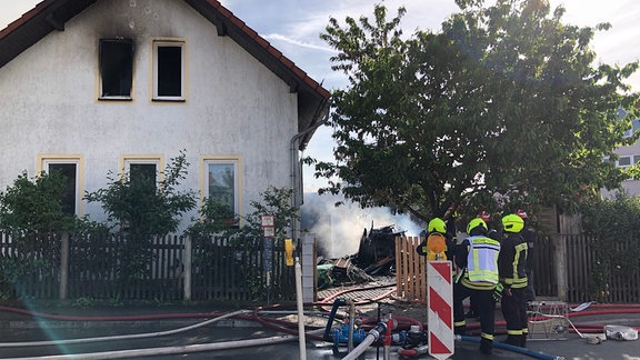 Feuerwehreinsatz bei einem Brand in Rudolstadt