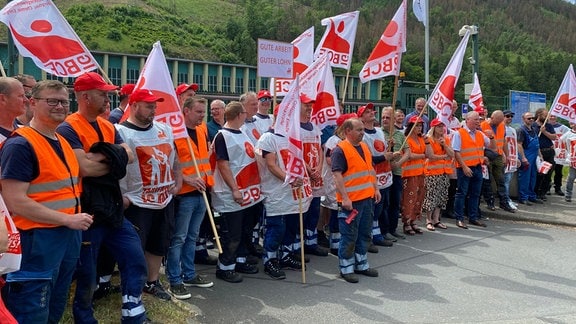 Beschäftigte des Pumpspeicherkraftwerkes Hohenwarte streiken