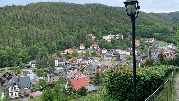 Blick auf Schwarzburg im Schwarzatal