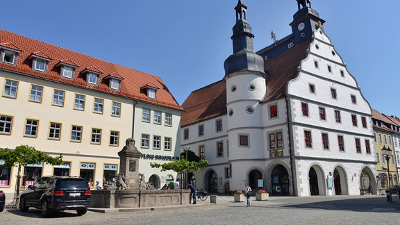 Rathaus und Marktplatz in Hildburghausen