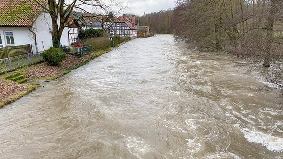 Hochwasser der Werra bei Henfstädt