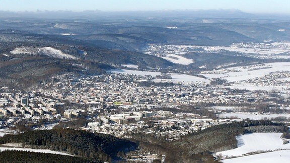 Luftbild, Langewiesen im Winter