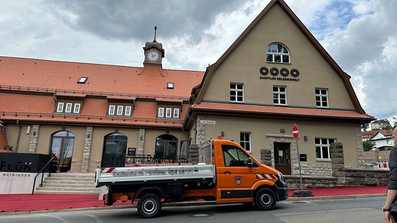 Außenansicht der Dampflok-Erlebniswelt in Meiningen