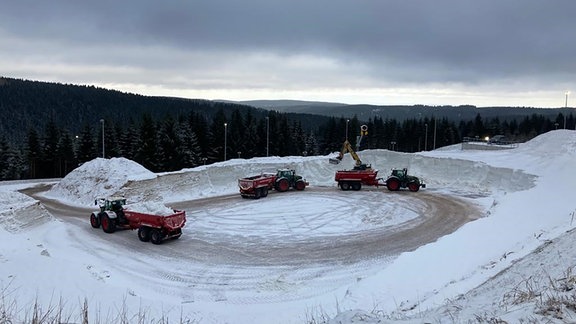 Umbauarbeiten an Schneedepot in Oberhof 