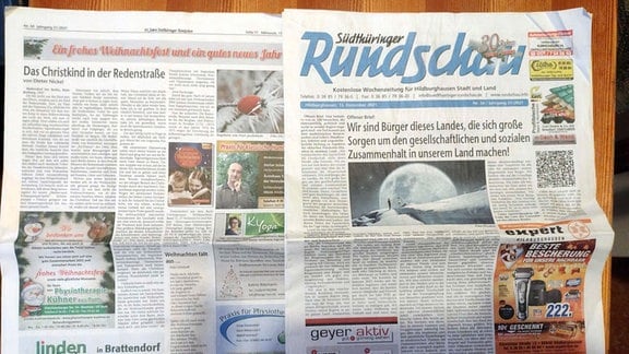 Ausgabe des Anzeigen-Blattes "Südthüringer Rundschau" vom 15.12.2021