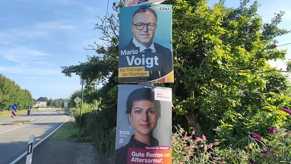 Wahlplakate zur Landtagswahl in Thüringen