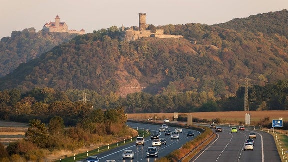 Die A4 bei den Drei Gleichen in Thüringen