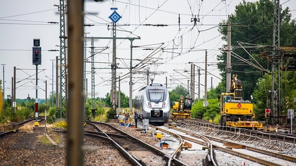 Bauarbeiten an einer Bahnstrecke