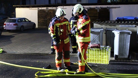 Die Freiwillige Feuerwehr Gotha-Stadtmitte beim Training