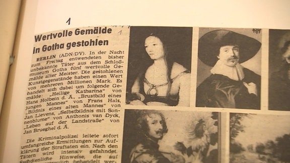 Zeitungsartikel vom Kunstraub von Gotha