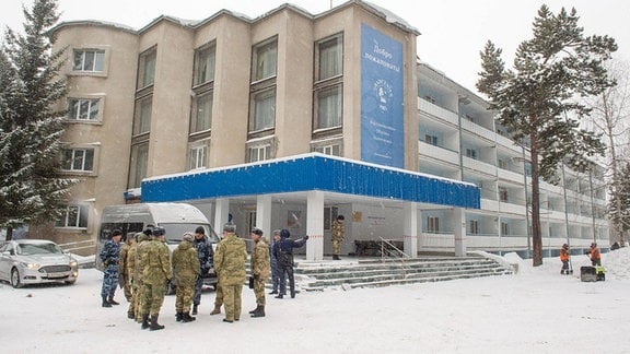 Die Ansicht eines Gebäudes des Gradostroitel-Behandlungs- und Rehabilitationszentrums, in dem russische Staatsbürger untergebracht werden sollen, die aus China evakuiert wurden.