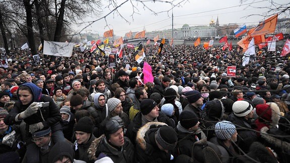 Kundgebung für ehrliche Wahlen auf dem Moskauer Bolotnaja-Platz.
