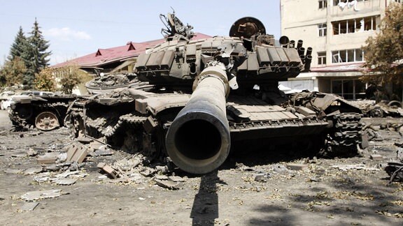 Zerstörter Panzer der Georgischen Armee, 2008
