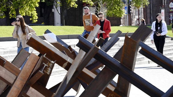 Barrikaden in der Nähe des Unabhängigkeitsplatzes in Kiew
