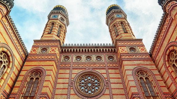  GroÃße Synagoge, Nagy Zsinagga, mit Rosettenfenster und Türmen, maurischer Baustil,
