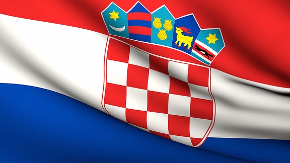 Die Flagge Kroatiens.