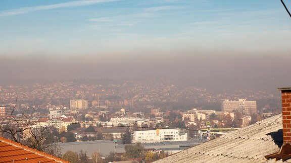 Smog über der westserbischen Stadt Valjevo