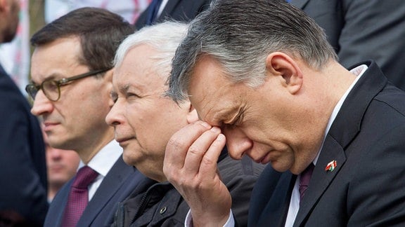 Mateusz Morawiecki, Jaroslaw Kacsynski, Viktor Orbán